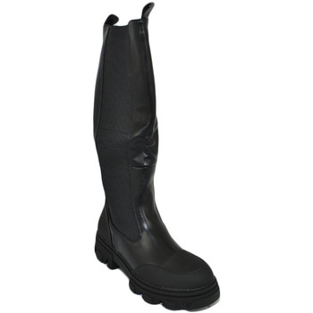Scarpe Donna Stivali Malu Shoes Stivali donna combat boots gomma alta con elastico chelsea nero Nero