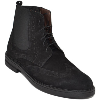 Image of Stivali Malu Shoes Scarpe Stivalitto uomo anfibio chelsea vera pelle camoscio nero lacci