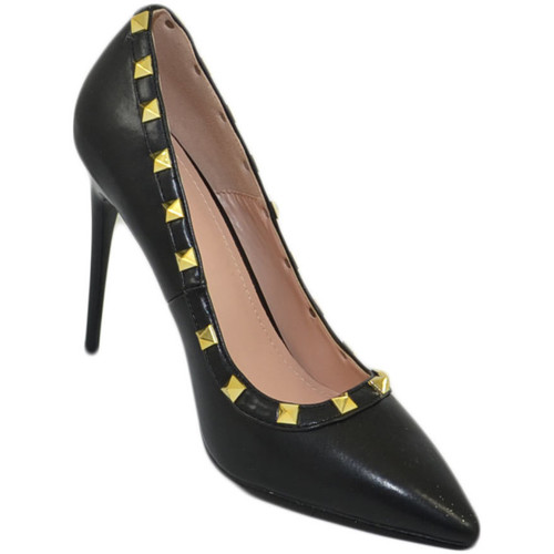 Scarpe Donna Décolleté Malu Shoes Scarpe donna decollete a punta elegante in pelle nero con bordo Nero