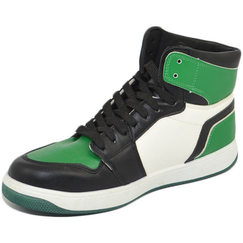 Scarpe Donna Sneakers alte Malu Shoes Scarpetta donna sneakers alta bicolore stivaletto bianco nero Verde