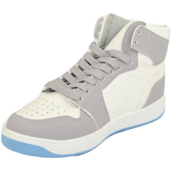 Scarpe Donna Sneakers alte Malu Shoes Scarpetta donna sneakers alta bicolore stivaletto bianco grigio Grigio