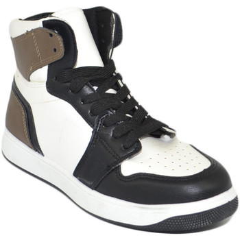 Scarpe Donna Sneakers alte Malu Shoes Scarpetta donna sneakers alta bicolore stivaletto bianco nero m Marrone