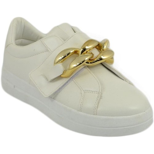 Scarpe Donna Sneakers basse Malu Shoes Sneakers bassa donna bianco suola basic gomma con strappo e cat Bianco