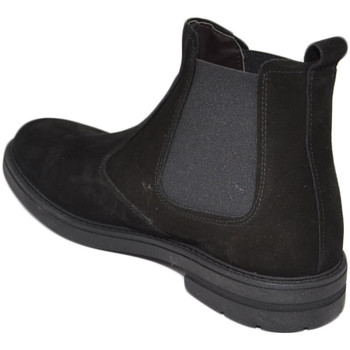Scarpe Uomo Stivali Malu Shoes Beatles uomo stivaletto con elastico in vera pelle nero camosci Nero