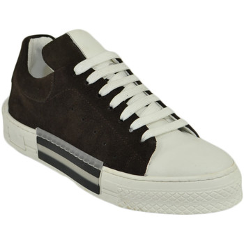 Scarpe Uomo Sneakers basse Malu Shoes Custom 511 sneakers bicolore uomo in vera pelle camoscio marron Marrone