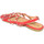 Scarpe Donna Sandali Malu Shoes Sandalo basso Positano donna fascetta rosso con borchie oro fon Rosso
