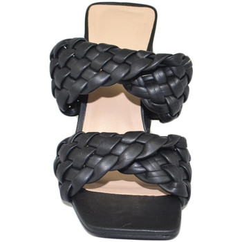 Scarpe Donna Sandali Malu Shoes Sandalo donna nero mules sabot con tacco largo comodo 12 doppia Nero
