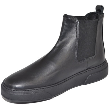 Image of Stivali Malu Shoes Scarpe Beatles uomo stivaletto con elastico in vera pelle nappa nero g