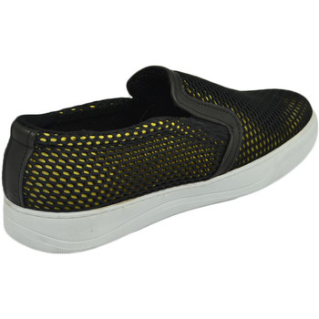 Image of Scarpe Malu Shoes Scarpe Scarpe uomo slip on mocassino nero a base gialla con suola spor