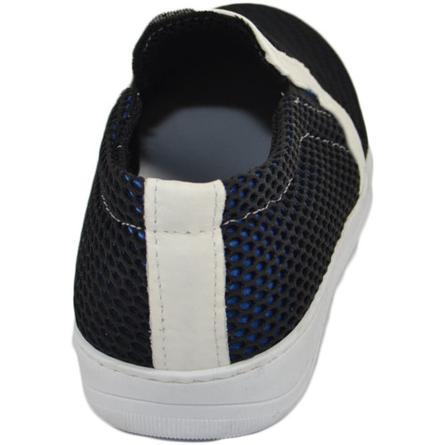 Scarpe Uomo Slip on Malu Shoes Scarpe uomo slip on mocassino nero a base blu con suola sportiv Blu