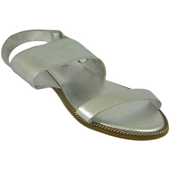 Scarpe Donna Sandali Malu Shoes Sandalo basso argento due fasce in morbida elastene cinturino d Multicolore