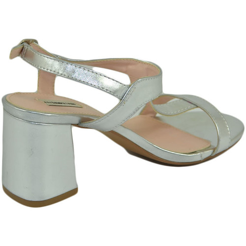 Scarpe Donna Sandali Malu Shoes Sandali donna scarpe basic pelle ar4gento punta quadrata tacco Multicolore