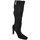Scarpe Donna Stivali Malu Shoes Stivale donna aderente con tacco largo effetto calzino camoscio Nero