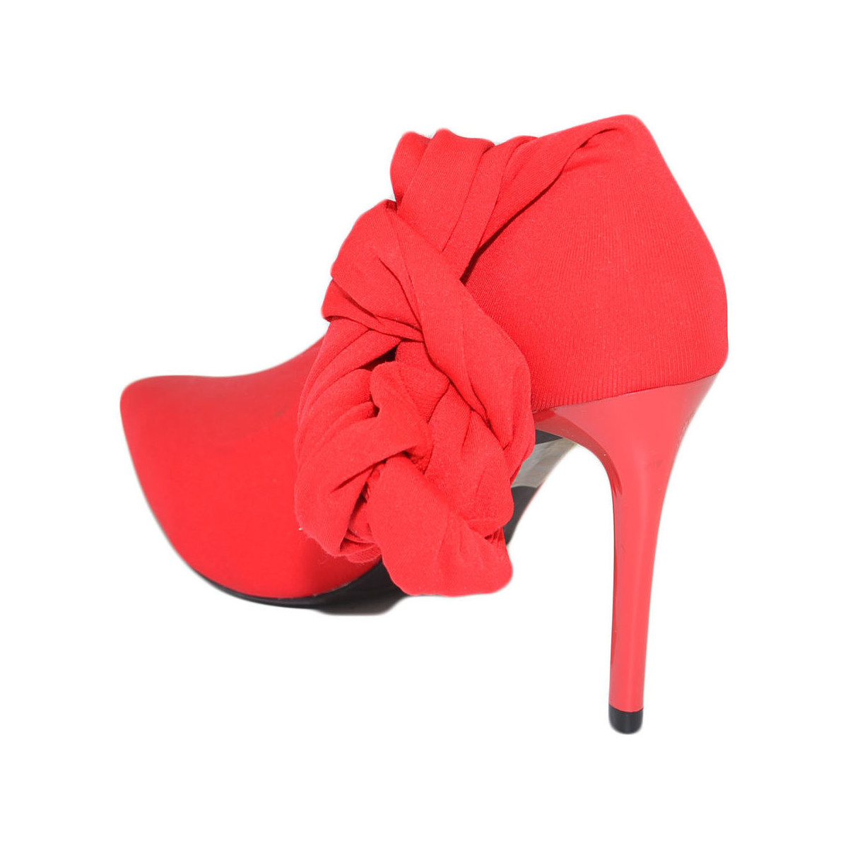 Scarpe Donna Stivali Malu Shoes Stivali alti donna in calza elastica rosso effetto autoregge ad Rosso