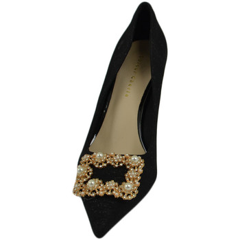 Scarpe Donna Décolleté Malu Shoes Scarpe decollete donna nero elegante gioiello fermaglio quadrat Nero