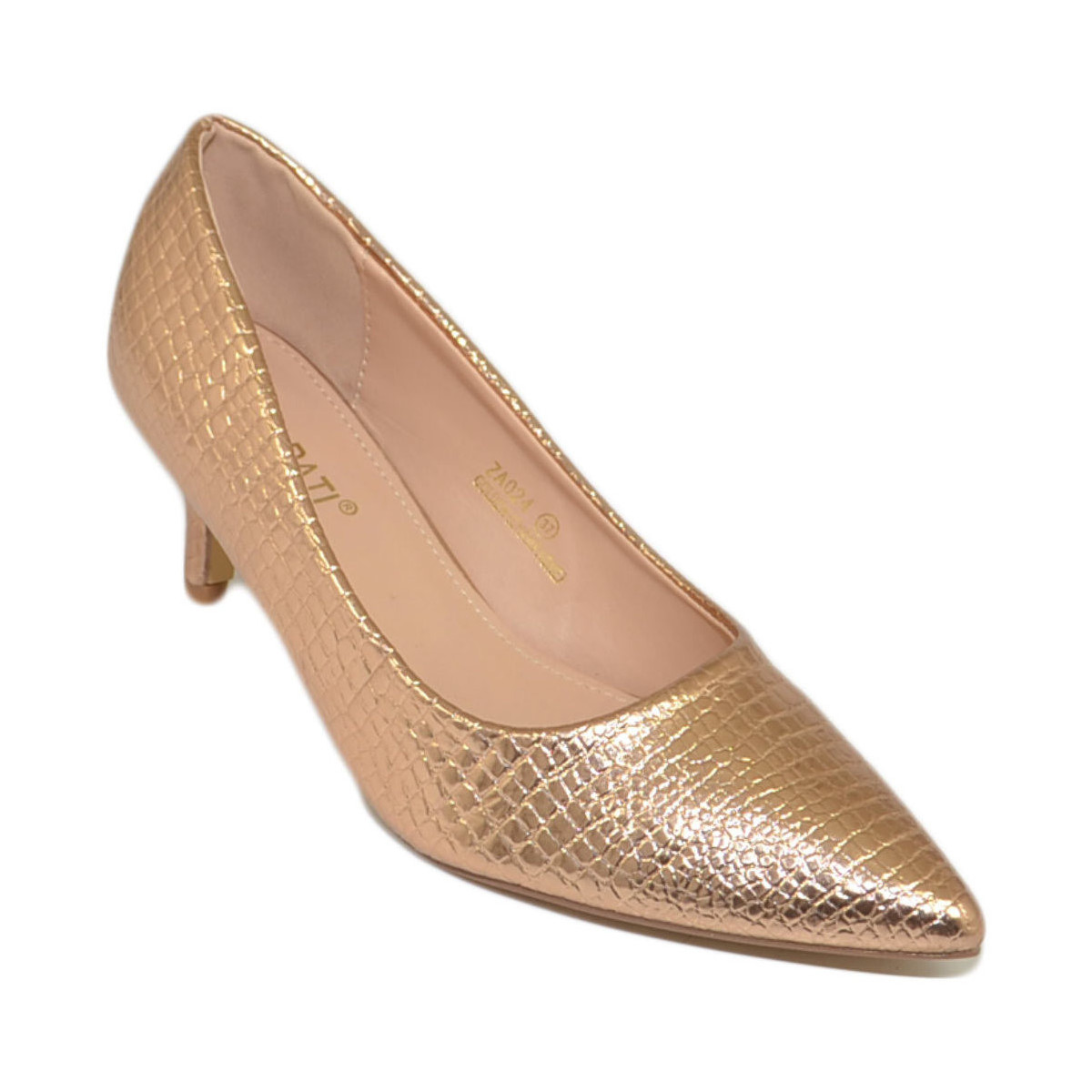 Scarpe Donna Décolleté Malu Shoes Decollete' scarpe donna a punta oro rosa tartarugato tacco a sp Oro