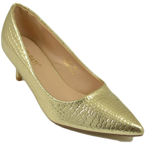 Scarpe Donna Décolleté Malu Shoes Decollete' scarpe donna a punta oro tartarugato tacco a spillo Oro