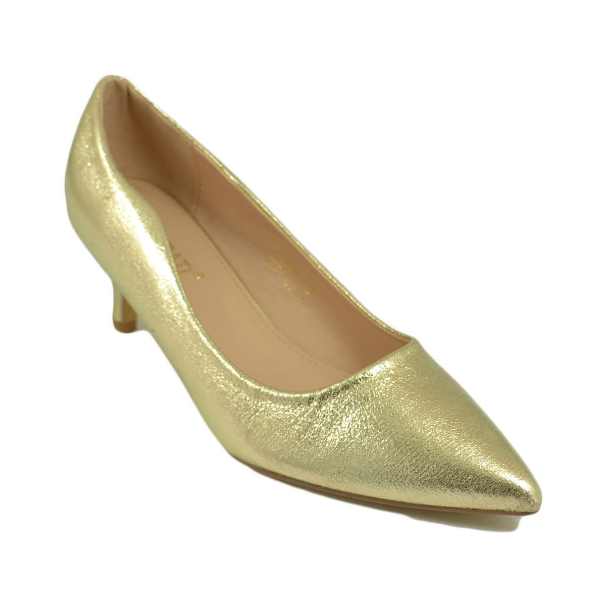 Decollete' scarpe donna eleganti a punta oro opaco in ecopelle tacco a  spillo 10 cm cerimonia evento donna decollete Malu Shoes