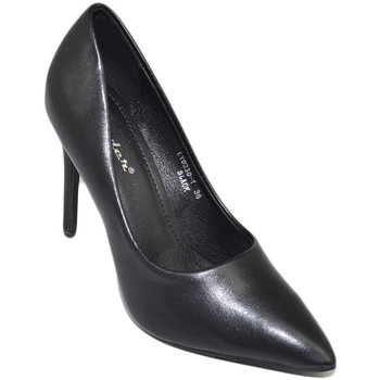 Scarpe Donna Décolleté Malu Shoes Scarpe donna decollete a punta elegante pelle nera matte tacco Nero
