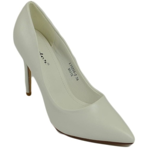 Scarpe Donna Décolleté Malu Shoes Scarpe donna decollete a punta elegante in pelle bianco tacco a Bianco
