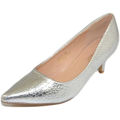 Scarpe Donna Décolleté Malu Shoes Decollete' scarpe donna a punta tartaruga argento tacco a spill Multicolore