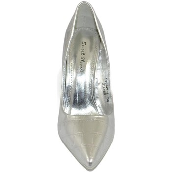 Image of Scarpe Malu Shoes Scarpe Scarpe donna decollete a punta elegante in pelle cocco argento
