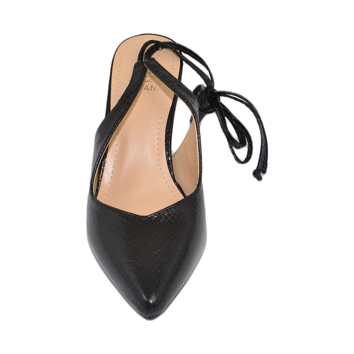 Scarpe Donna Décolleté Malu Shoes Scarpa tacco donna ecopelle lucida nero sandalo punta tallone s Nero