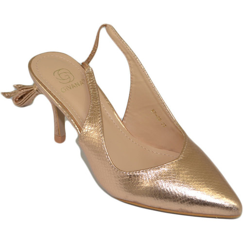 Scarpe Donna Décolleté Malu Shoes Scarpa tacco donna ecopelle lucida oro rosa sandalo punta tallo Oro