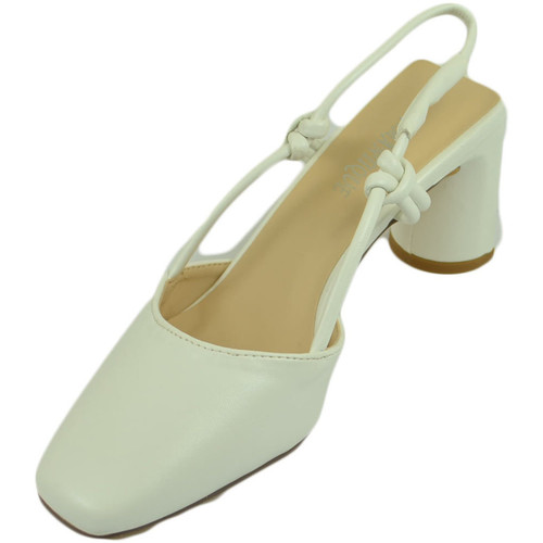 Scarpe Donna Décolleté Malu Shoes Decollete scarpe donna in ecopelle bianco con tacco largo punta Bianco