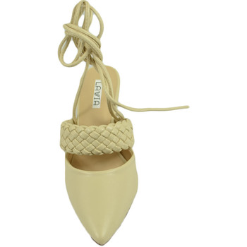 Scarpe Donna Décolleté Malu Shoes Decollete' donna tacco sottile 5 comfort beige intrecciato alla Bianco