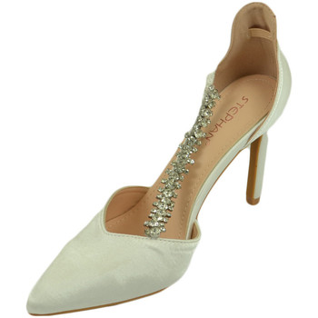 Scarpe Donna Décolleté Malu Shoes Scarpe decollete donna elegante punta in raso bianco tacco 10 c Bianco