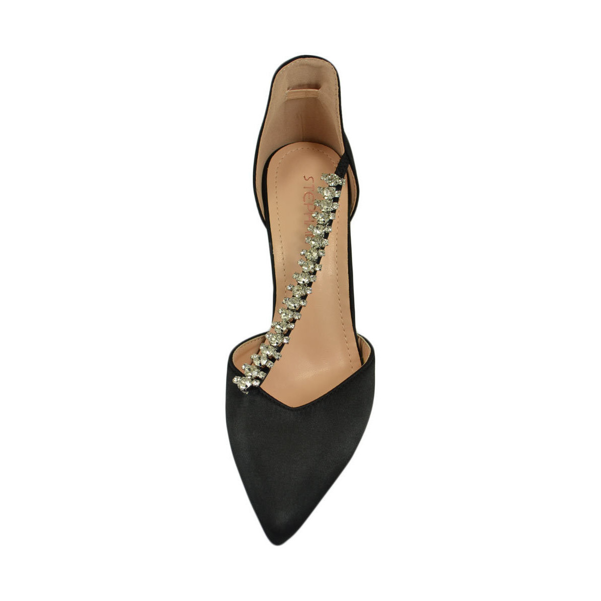 Scarpe Donna Décolleté Malu Shoes Scarpe decollete donna elegante punta in raso nero tacco 10 cer Nero