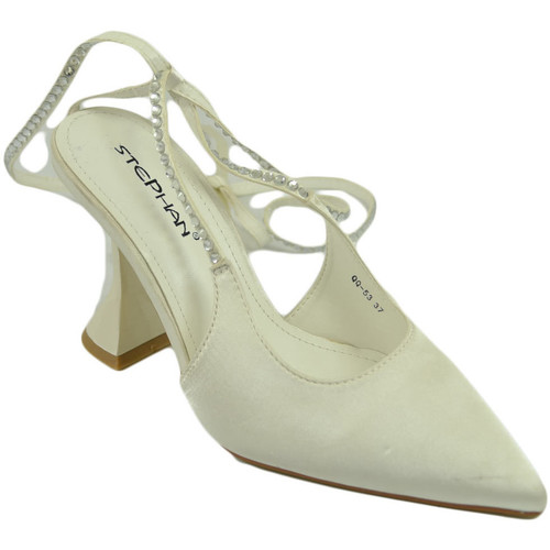 Scarpe Donna Décolleté Malu Shoes Scarpe decollete mules donna elegante punta in raso bianco tacc Bianco
