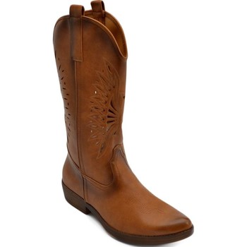 Scarpe Donna Stivali Malu Shoes Stivali donna camperos texani stile western cuoio con foratura Multicolore