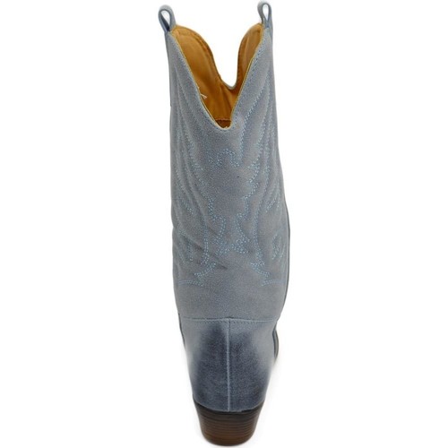 Scarpe Donna Stivali Malu Shoes Stivali donna camperos texani stile western azzurr con fantasia Multicolore