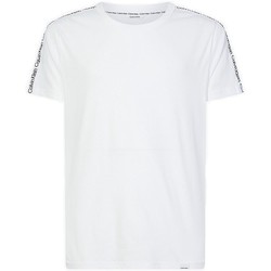 Abbigliamento Uomo T-shirt & Polo Calvin Klein Jeans T-Shirt Da Mare In Cotone Biologico - Logo Tape Bianco Bianco