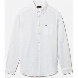 Abbigliamento Uomo Camicie maniche lunghe Napapijri G-CRETON NP0A4G2Z-002 BRIGHT WHITE Bianco