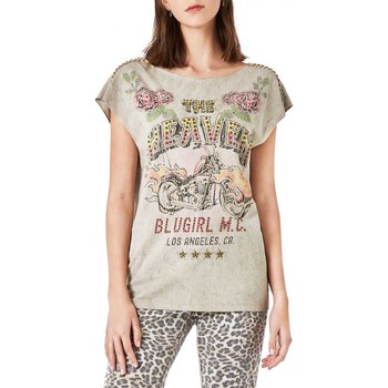 Abbigliamento Donna T-shirt & Polo Blugirl T-Shirt Bat Over Con Stampa e Applicazioni  Grigio Grigio