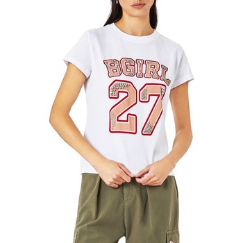 Abbigliamento Donna T-shirt & Polo Blugirl T-Shirt Manica Corta Con Stampa e Applicazioni Bianco Bianco