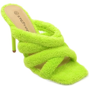 Scarpe Donna Sandali Malu Shoes Sandali donna mules tacco alto a spillo in tessuto spugna effet Verde