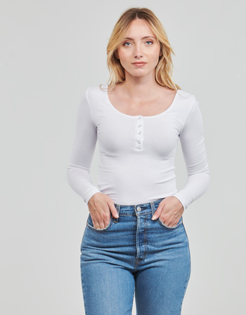 Abbigliamento Donna T-shirts a maniche lunghe Pieces PCKITTE LS TOP Bianco