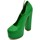 Scarpe Donna Décolleté Malu Shoes DECOLLETE DONNA IN PELLE VERDE TACCO DOPPIO 15 CM PLATEAU 6 CM Verde