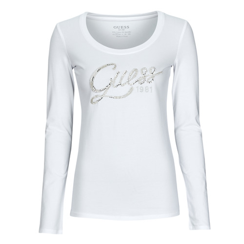 Abbigliamento Donna T-shirts a maniche lunghe Guess LS CN BRYANNA Bianco