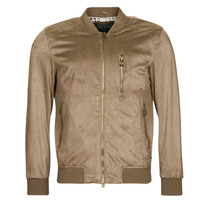 Abbigliamento Uomo Giacca in cuoio / simil cuoio Guess FAUX SUEDE HOODED BOMBER Beige