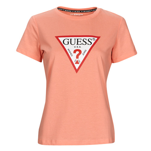 Abbigliamento Donna T-shirt maniche corte Guess SS CN ORIGINAL TEE Rosa