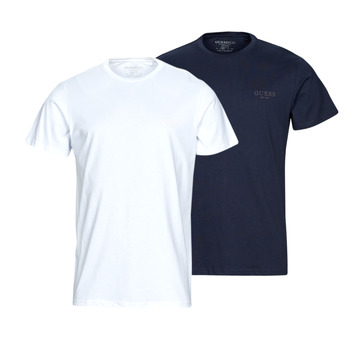 Abbigliamento Uomo T-shirt maniche corte Guess STILLMAN CN SS X2 Marine / Bianco