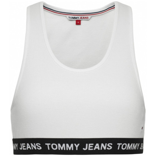 Abbigliamento Donna Top / T-shirt senza maniche Tommy Jeans Logo wb crop top Bianco