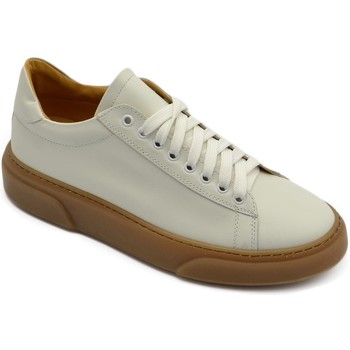 Scarpe Uomo Sneakers basse Malu Shoes Scarpa sneakers bianca Paul 4190 uomo basic vera pelle lacci co Bianco