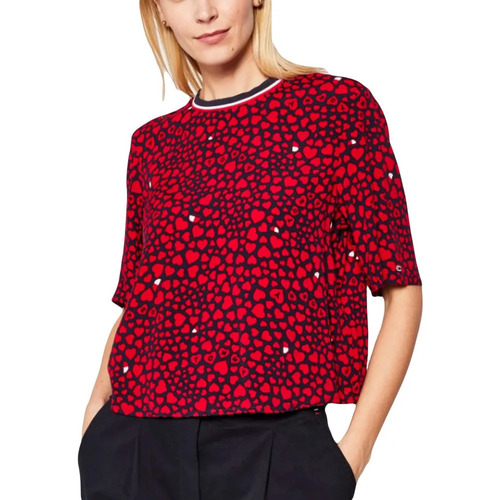 Abbigliamento Donna T-shirt maniche corte Tommy Jeans Heart print Rosso