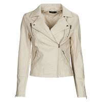 Abbigliamento Donna Giacca in cuoio / simil cuoio Only ONLGEMMA FAUX LEATHER BIKER OTW NOOS Beige